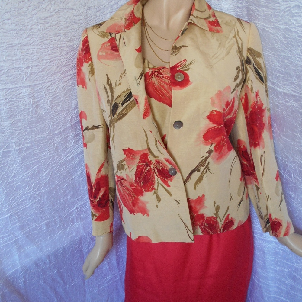 DANA BUCHMAN 3 PC Suit Skirt/Jacket/Tank Sz 10P - Picture 2 of 10